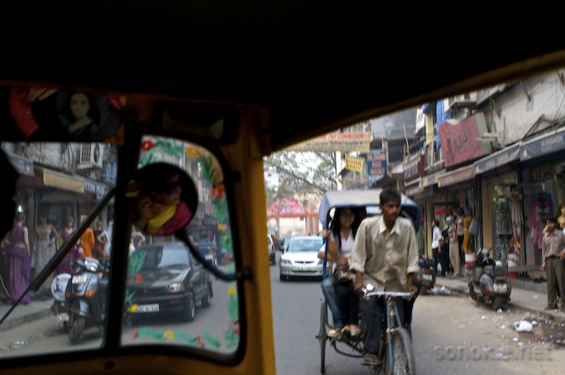 in a rickshaw